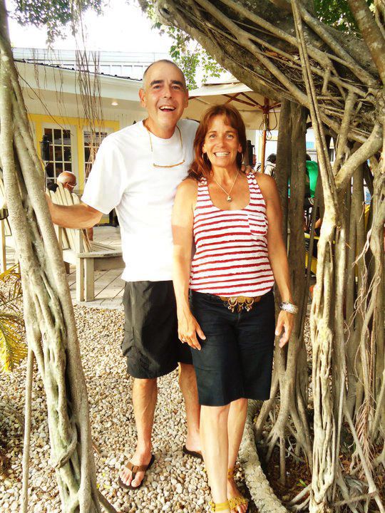 Christine with her brother, Thomas Balletta, in Belize.