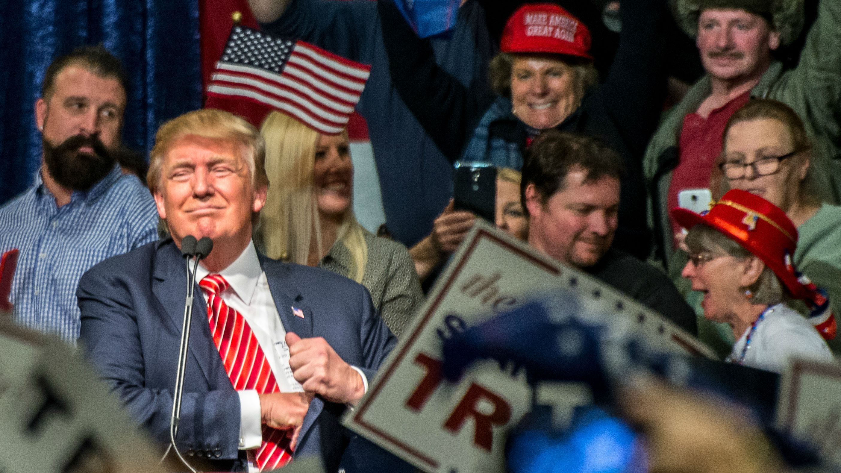 Trump at a rally in Reno, Nevada.