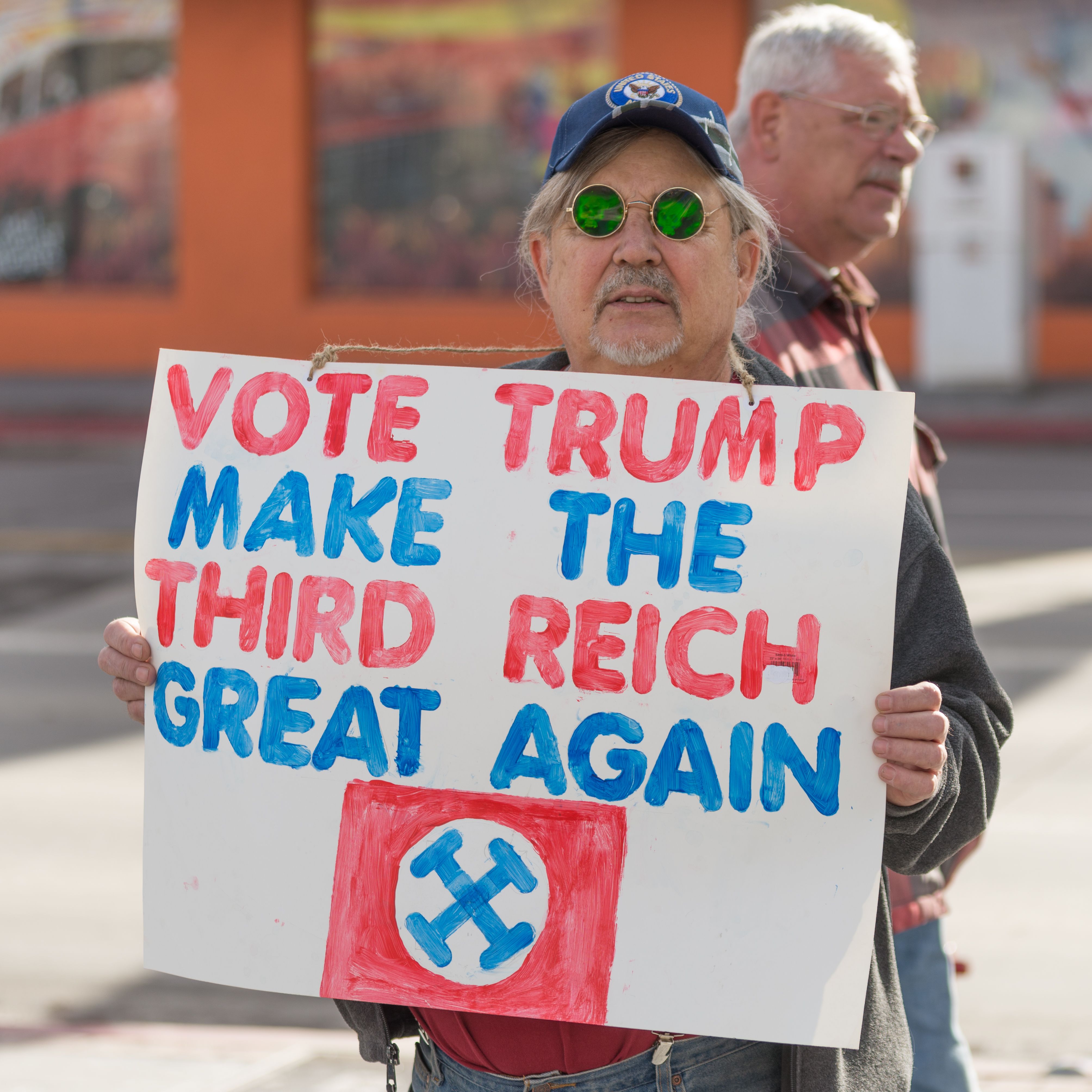 A sign on display at a rally in Reno, Nevada.