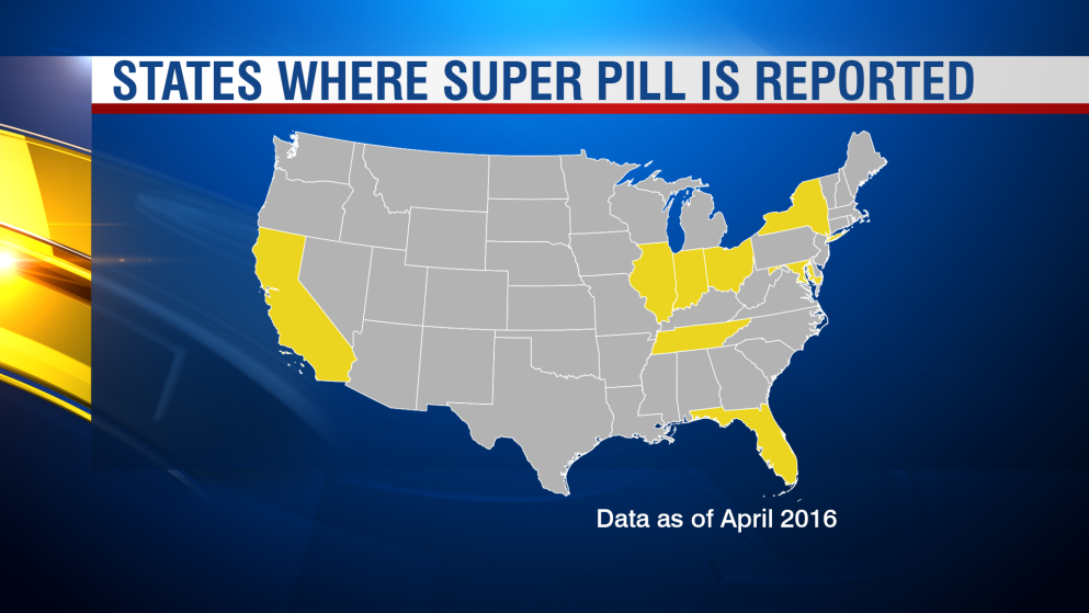 States Where Super Pill Is Reported (As of April 2016)